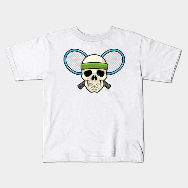 Skull Tennis Tennis racket Kids T-Shirt by Markus Schnabel